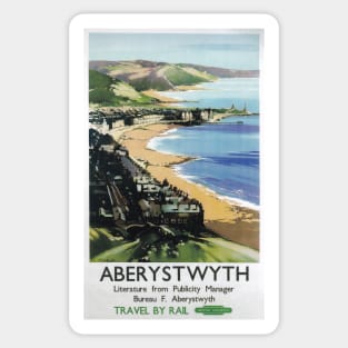 Aberystwyth, Wales - Vintage Railway Travel Poster - 1949 Sticker